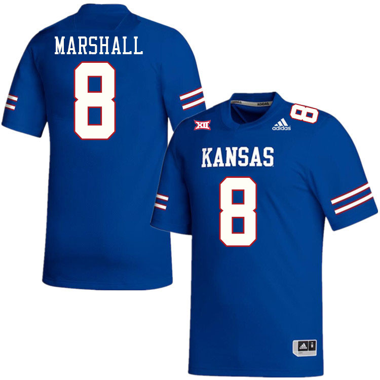Men #8 Isaiah Marshall Kansas Jayhawks College Football Jerseys Stitched Sale-Royal